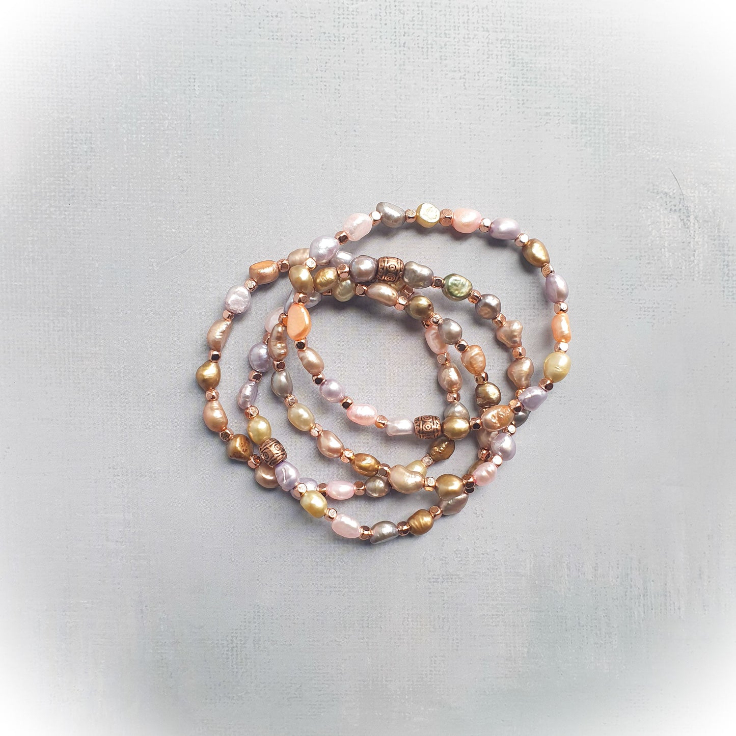 Serene Blush Pearl Beaded Bracelet