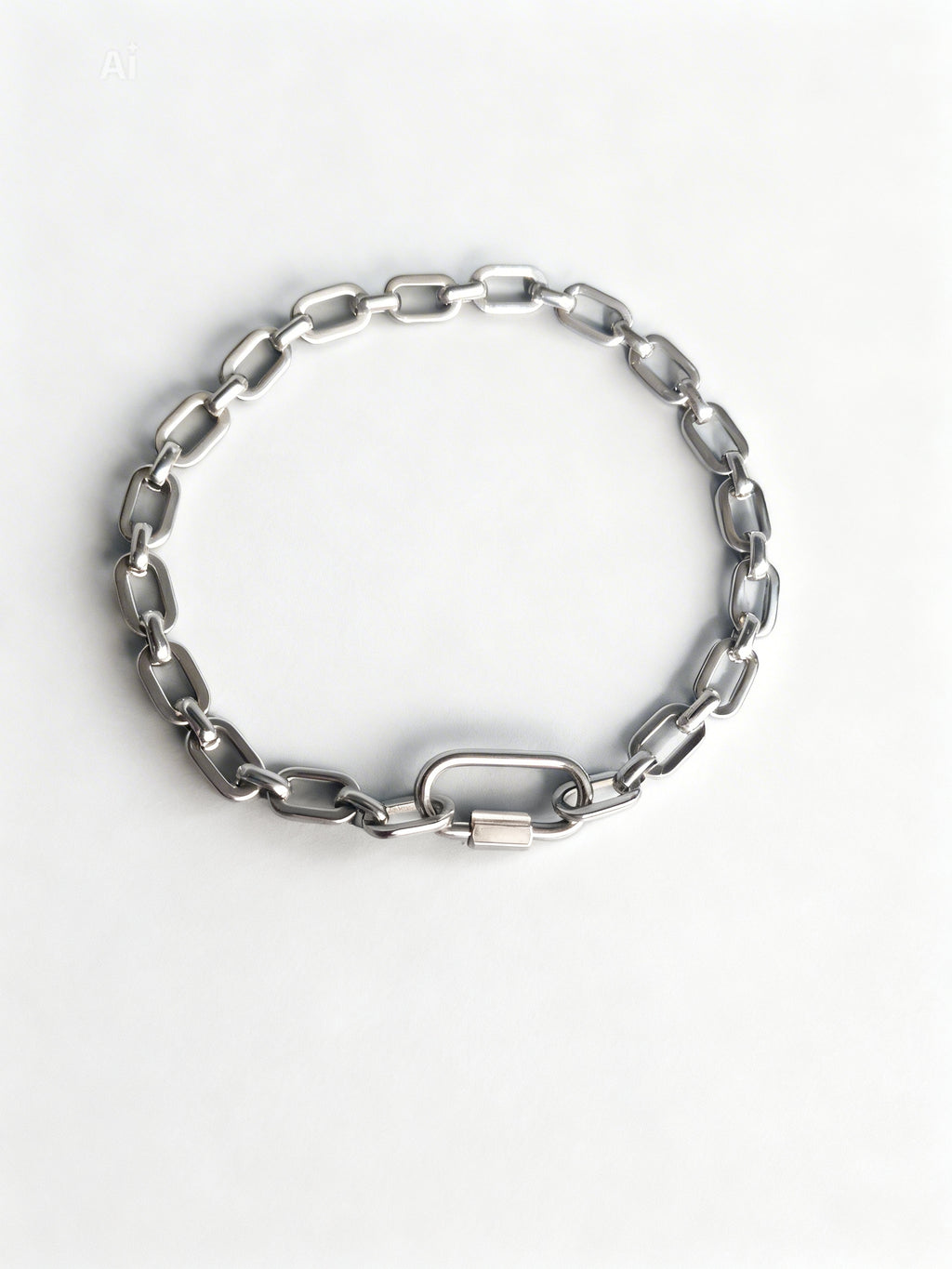 Silver Link Chain Bracelet with Freedom Lock