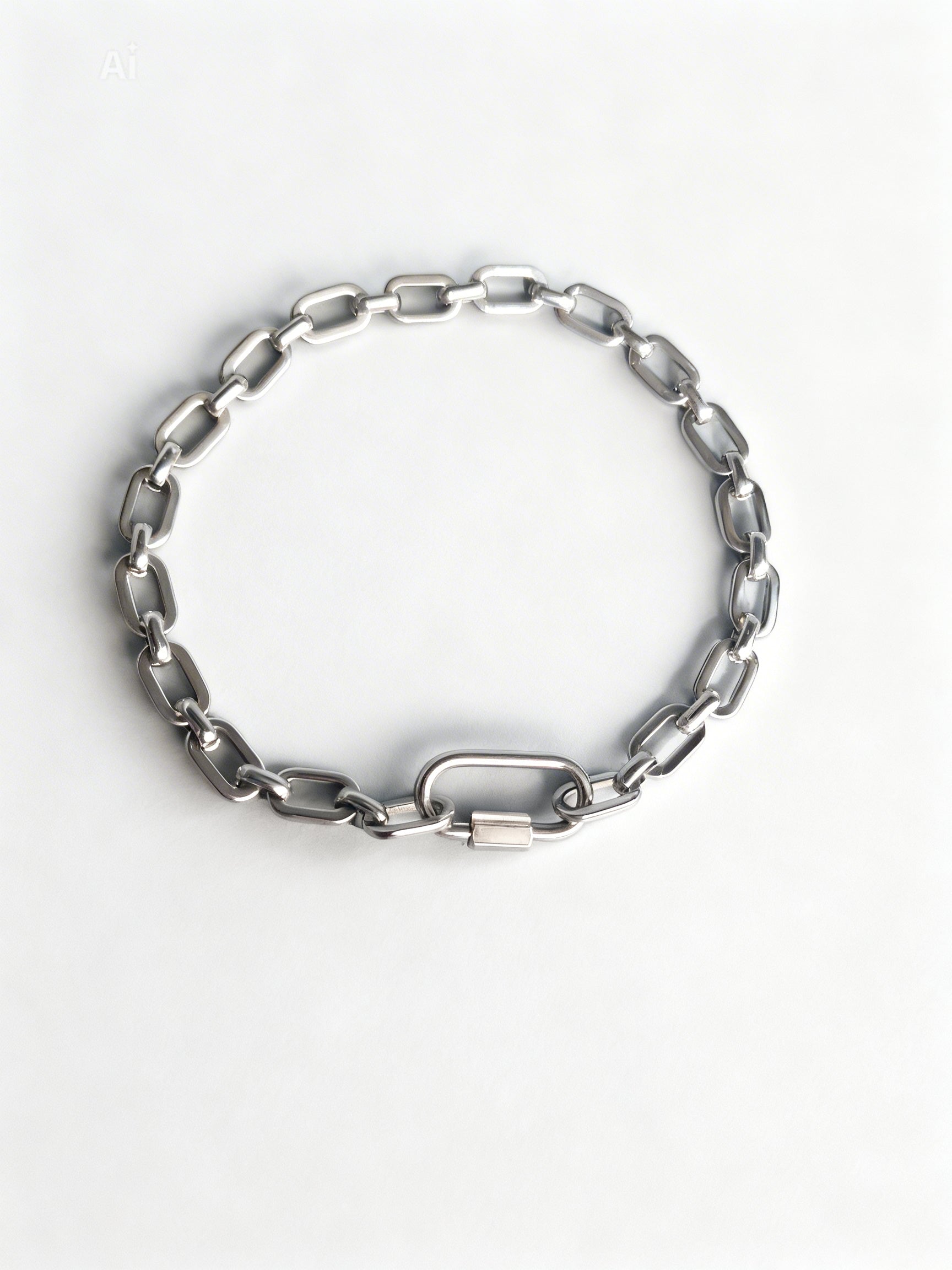 Silver Link Chain Bracelet with Freedom Lock