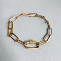 Gold Chunky Paperclip Chain Bracelet with Freedom Lock