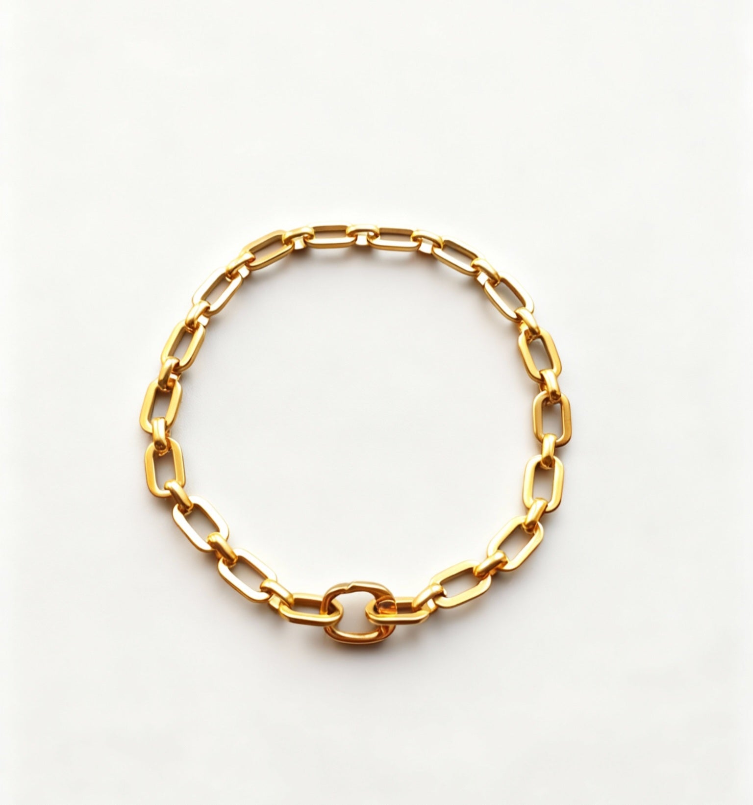 Link Bracelet with Lock - Gold