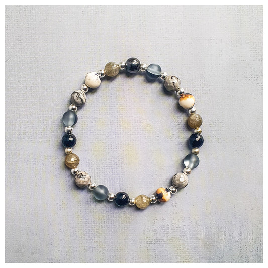 Harmony Stone Bracelet with Silver Beads