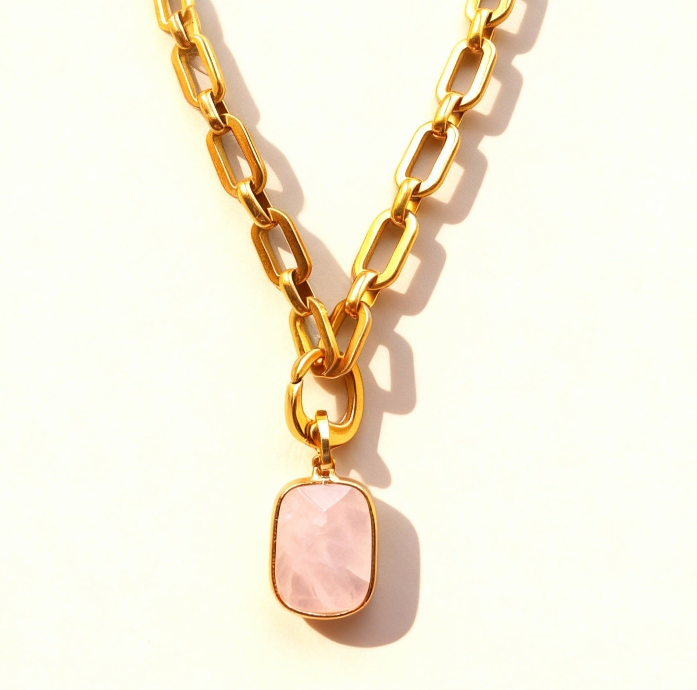Link chain Gold Necklace with Lock