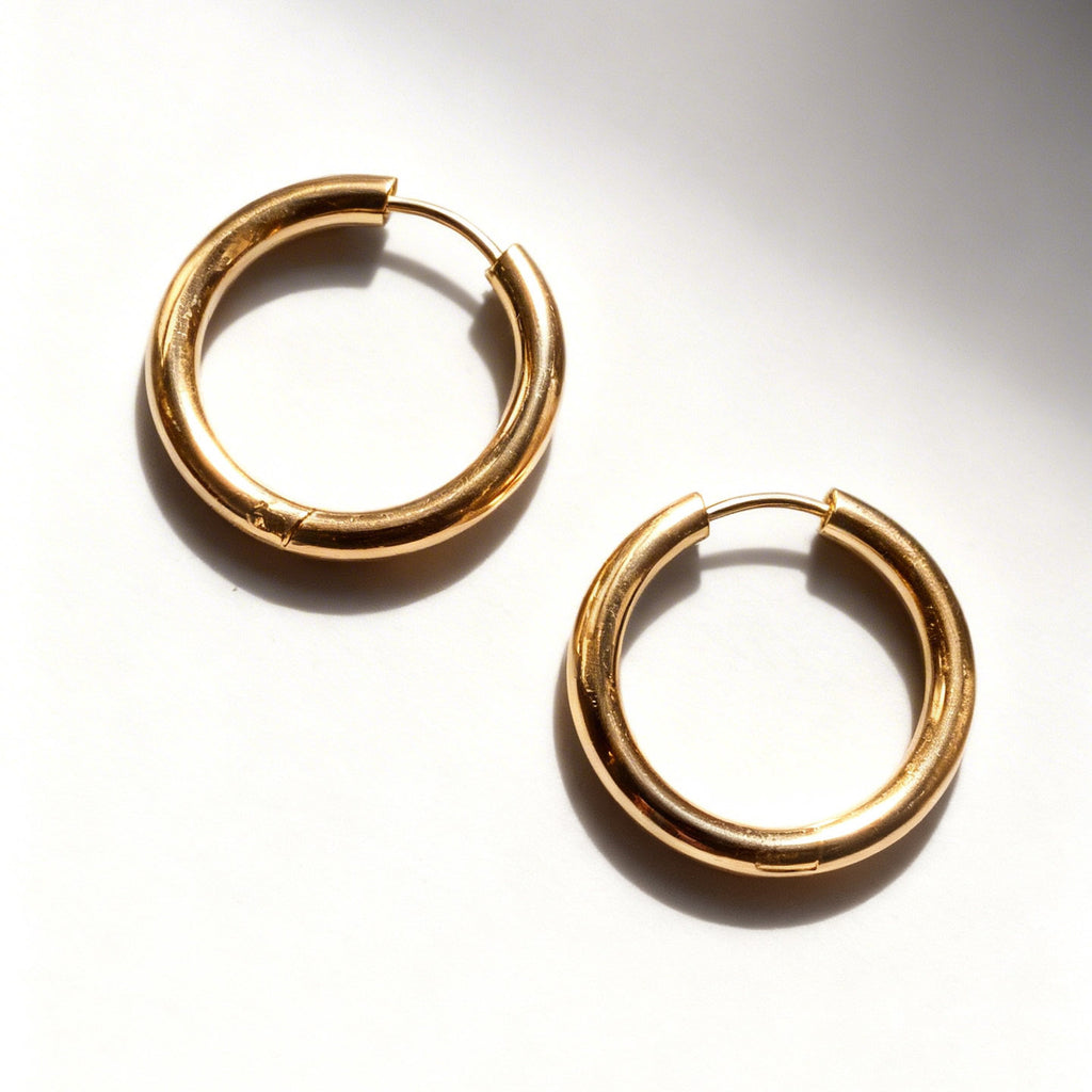 18K Gold PVD Huggie Hoops