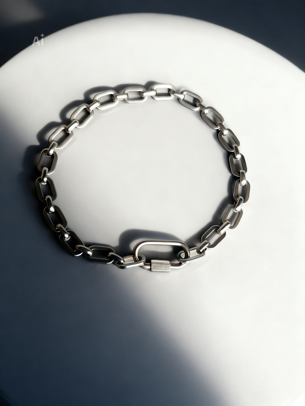 Silver Link Chain Bracelet with Freedom Lock