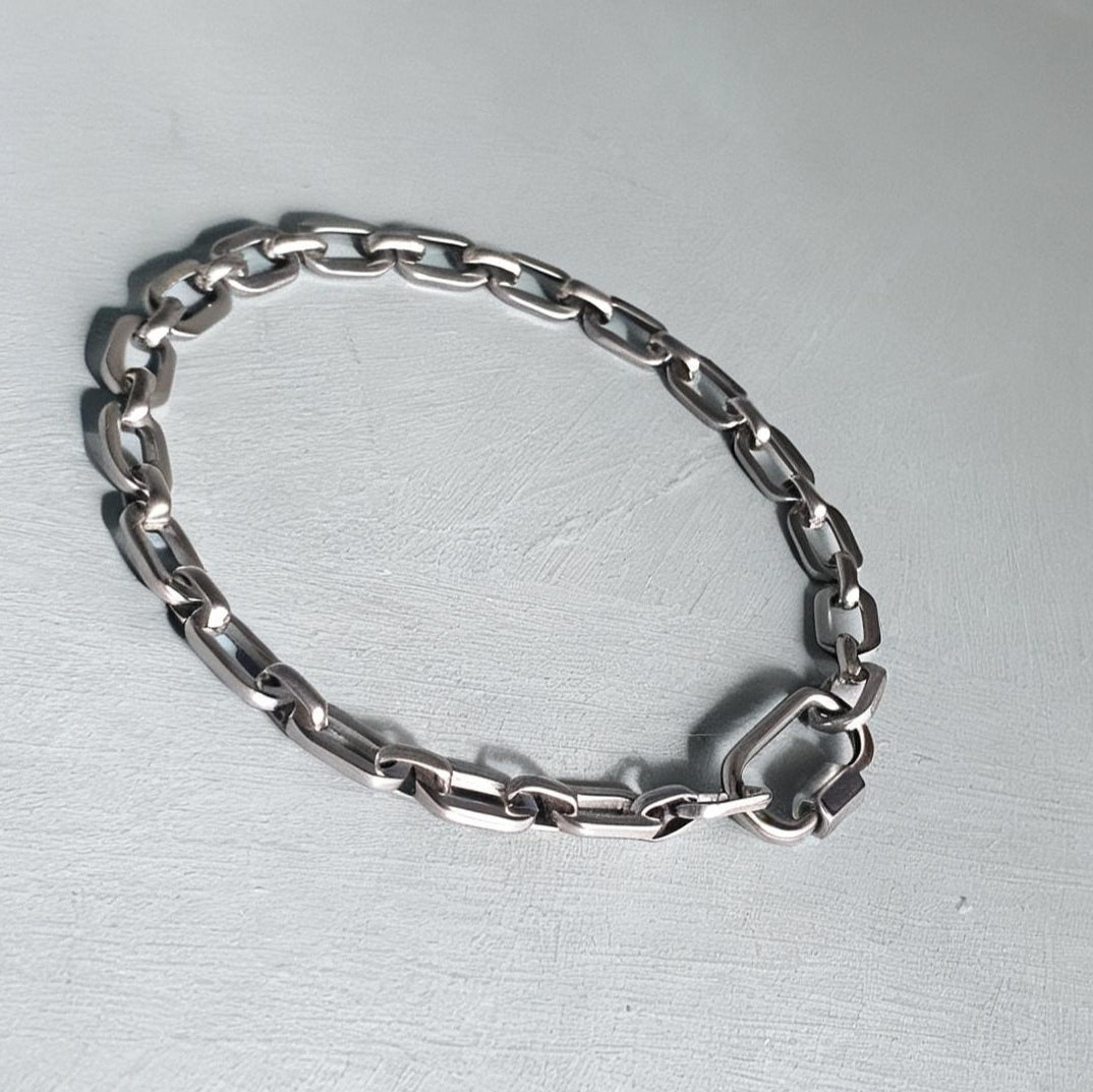 Silver Link Chain Bracelet with Freedom Lock