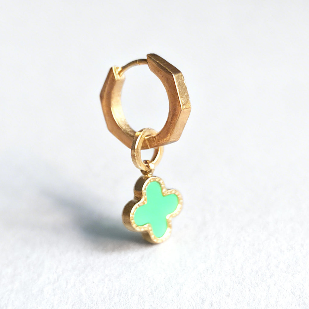 Emerald Clover Huggy Statement Hex Huggie