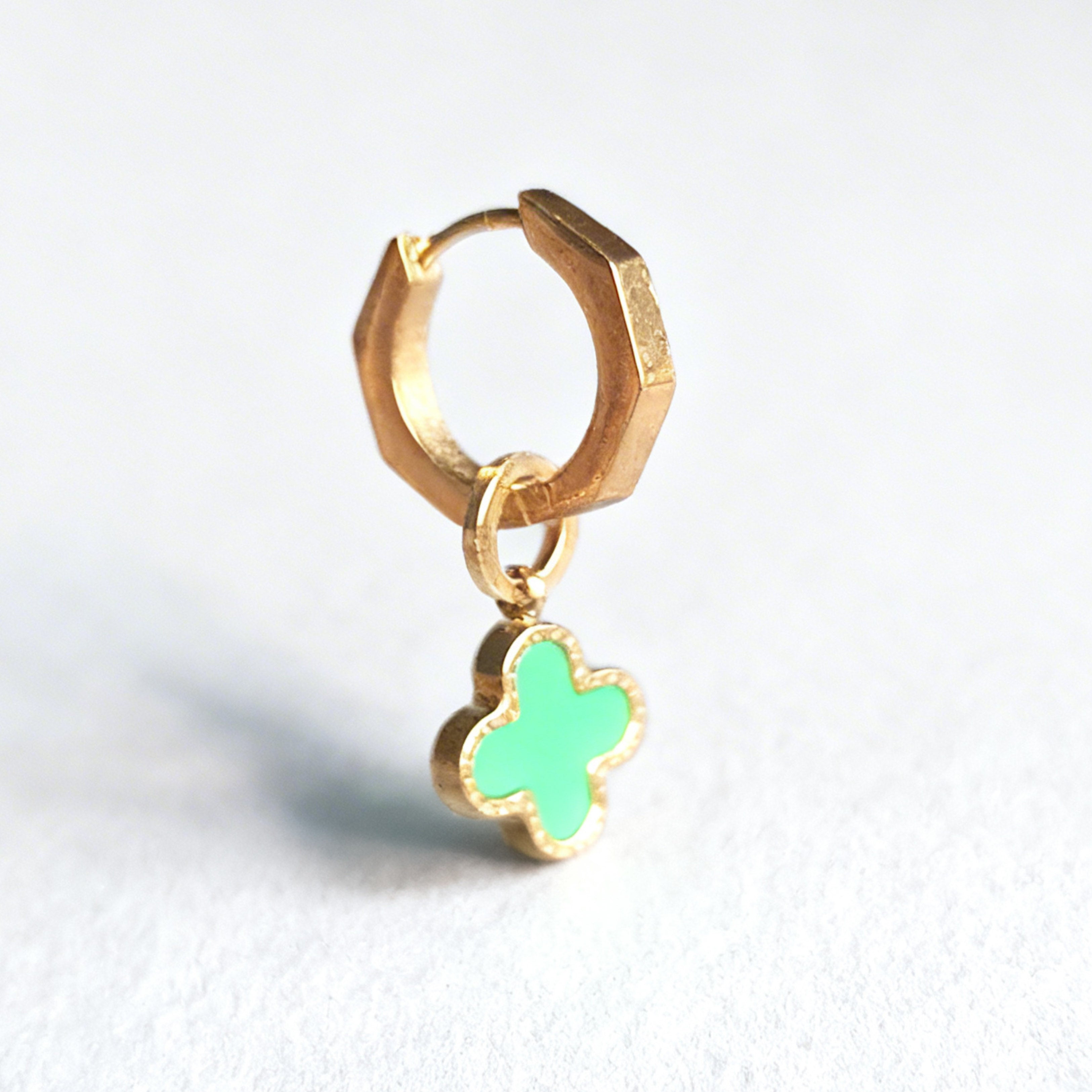 Emerald Clover Huggy Statement Hex Huggie
