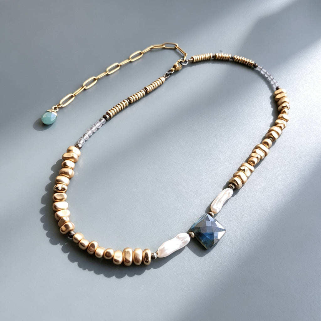Chunky Golden Hematite with Labradorite Necklace II