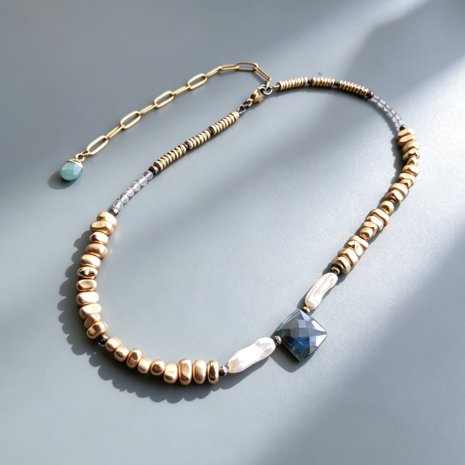 Chunky Golden Hematite with Labradorite Necklace II