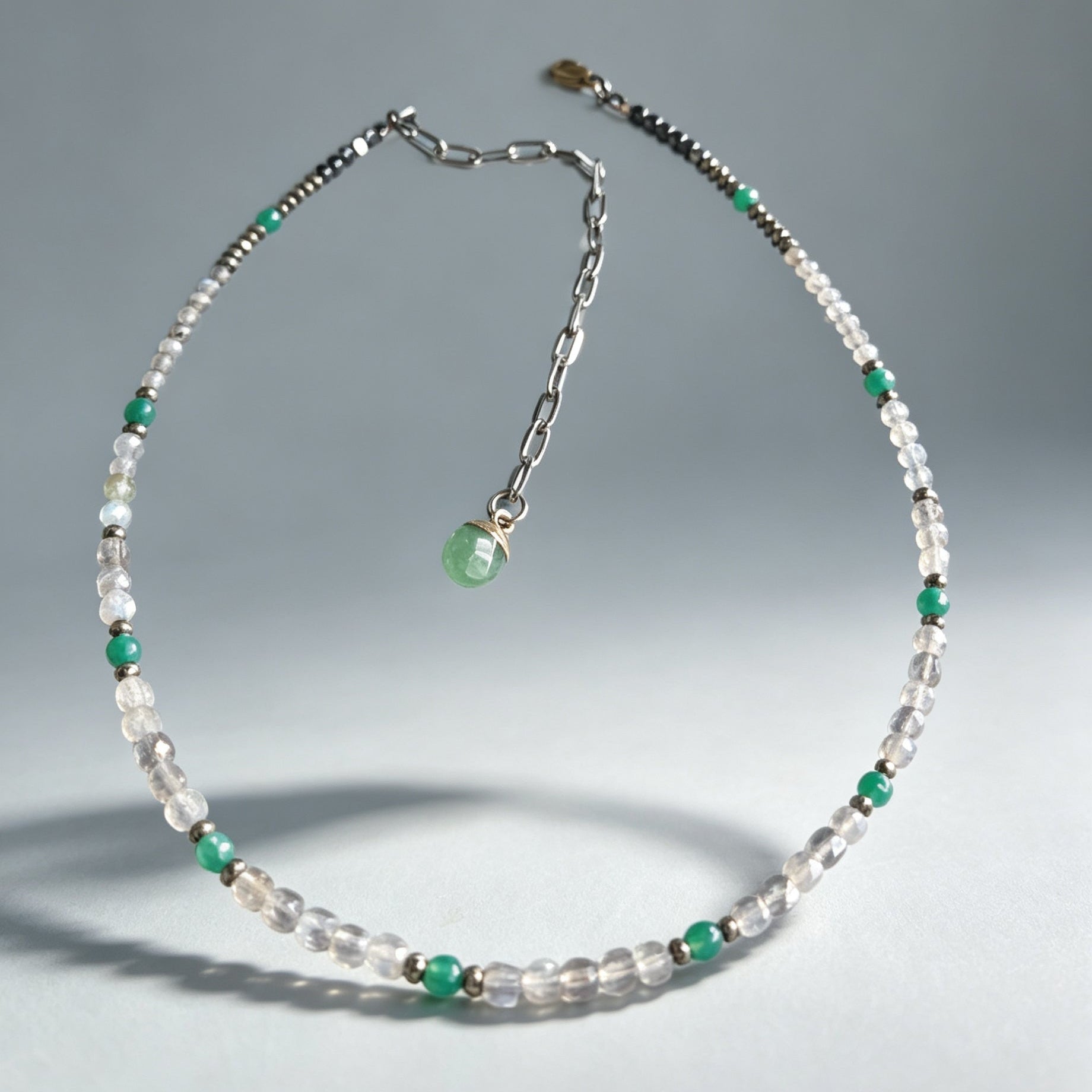Emerald Drift Labradorite Gemstone Necklace
