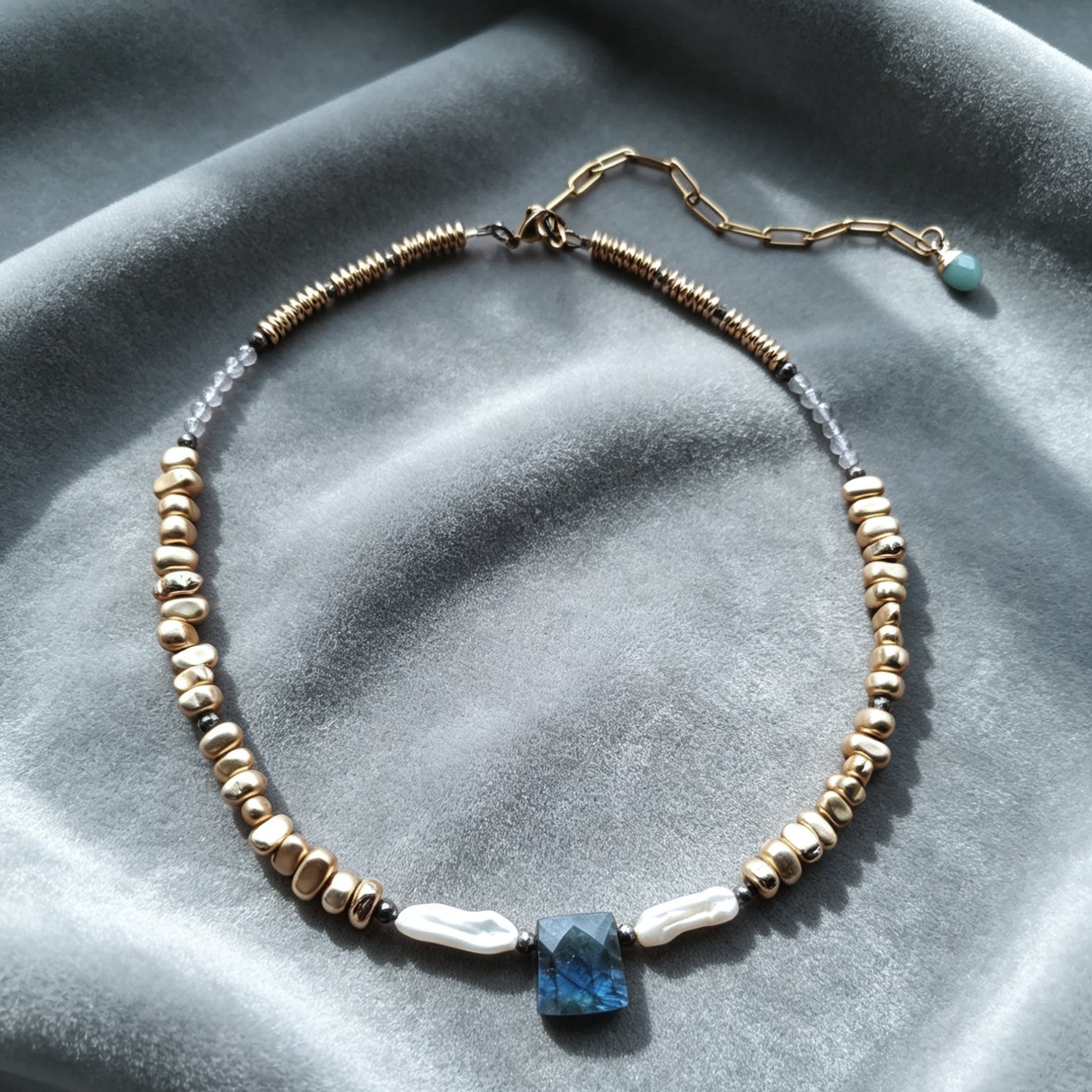 Chunky Golden Hematite with Labradorite Necklace II