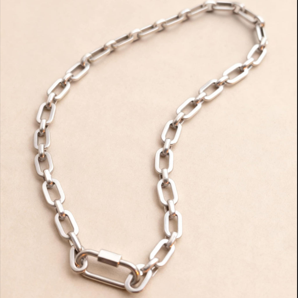 Link chain Necklace with Lock