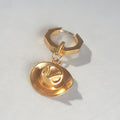 Gold Cowboy Hat Charm Statement Hex Huggie