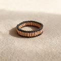 Rose Gold & Deep Olive Beaded Ring
