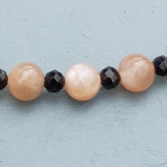 Sunstone & Black Spinel Gemstone Necklace