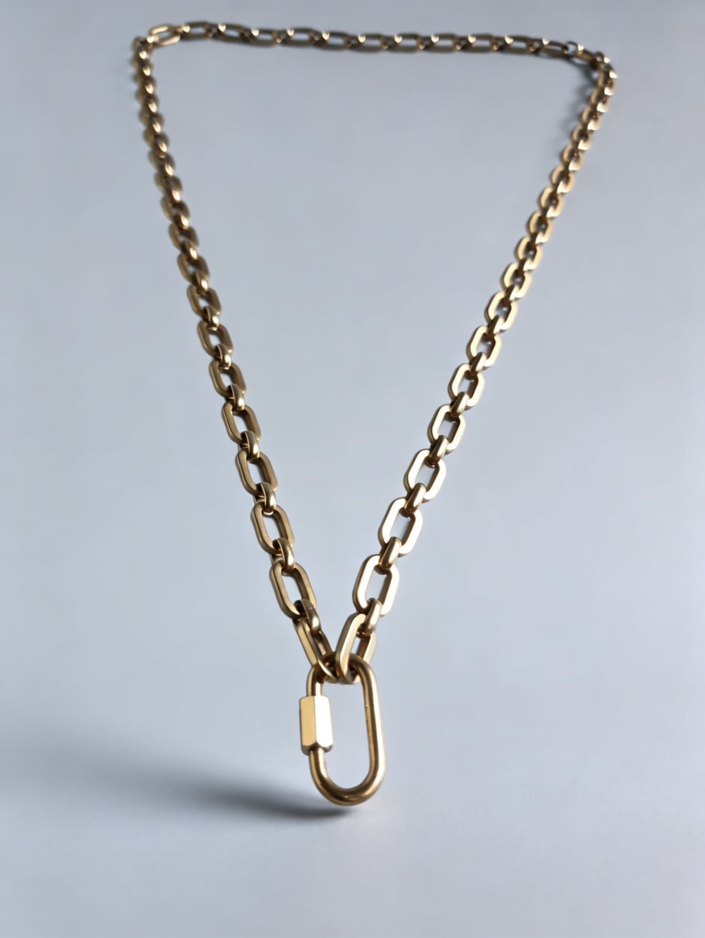 Link chain Gold Necklace with Lock