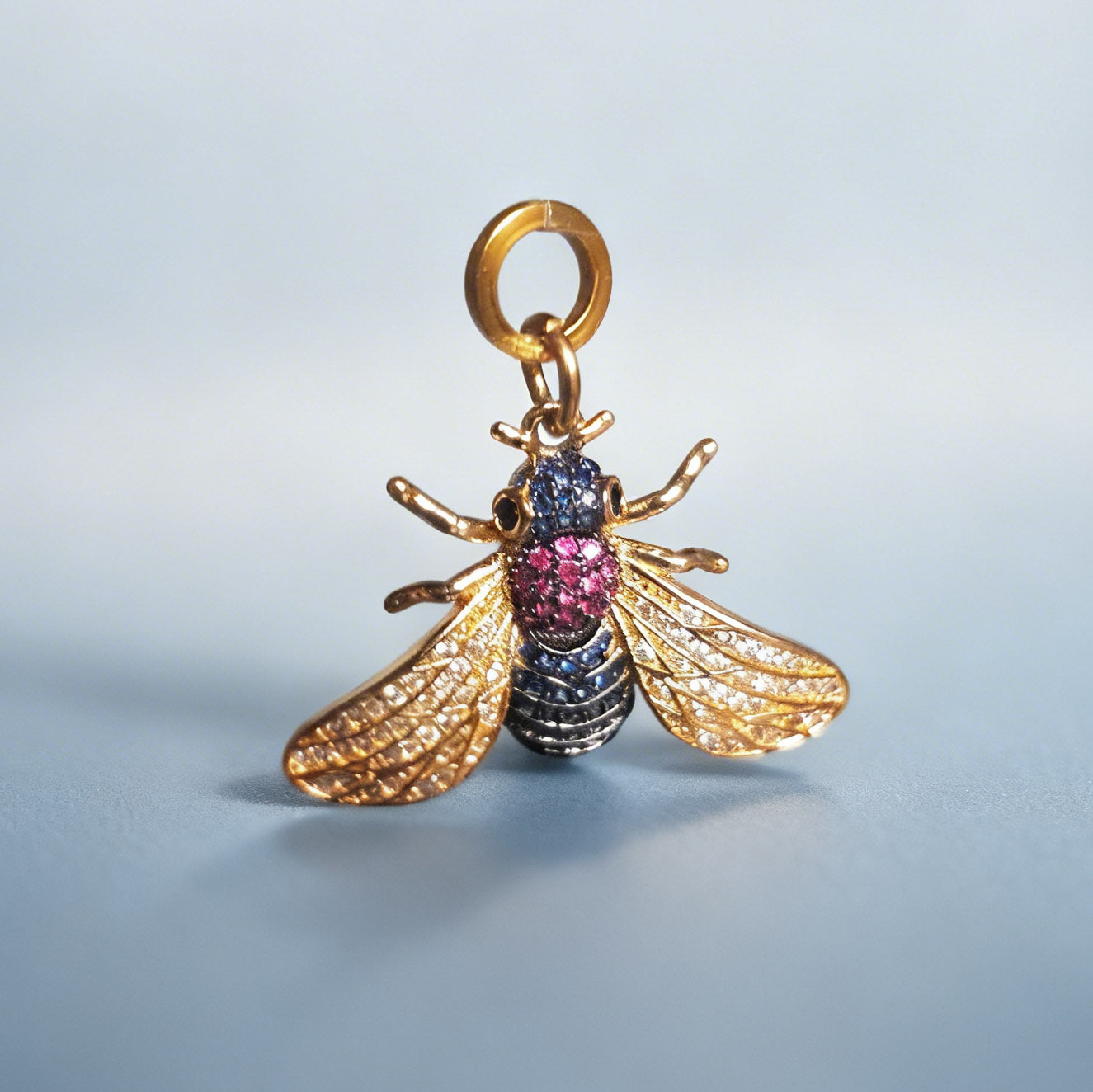 Golden Crystal Fly Charm