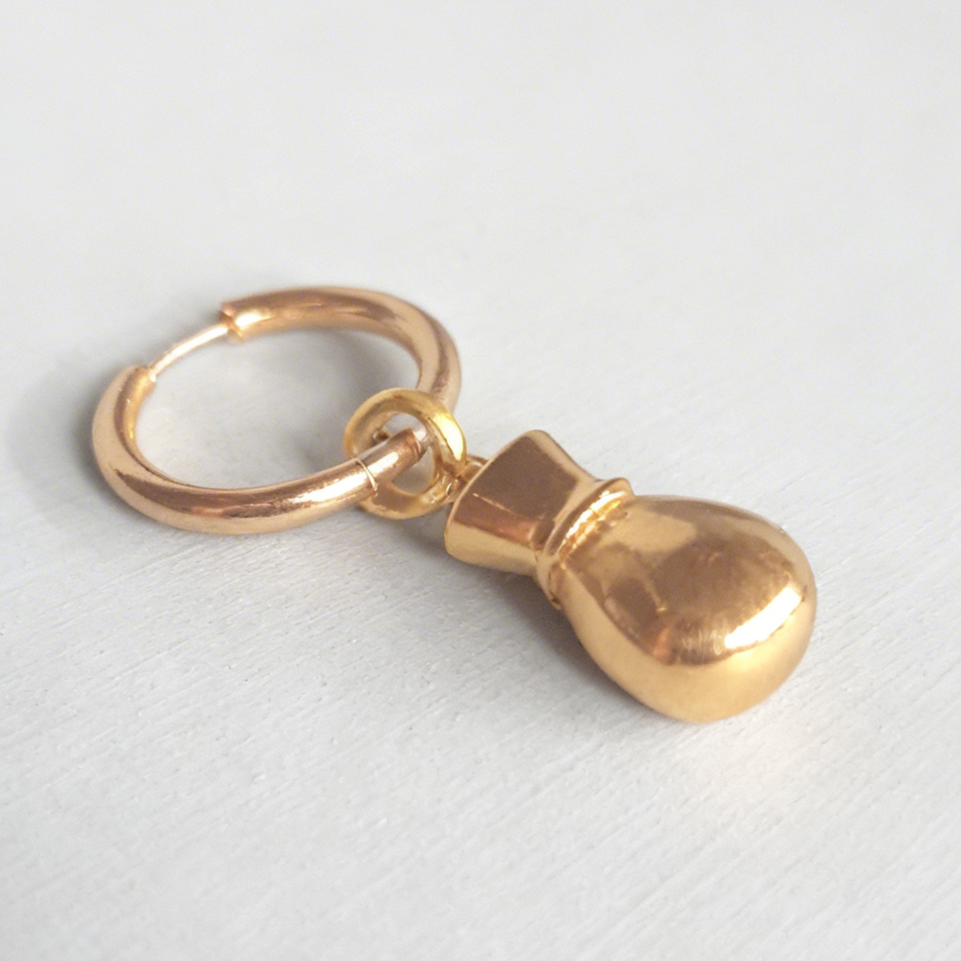 Golden Heavyweight Charm Large Hoop Huggie