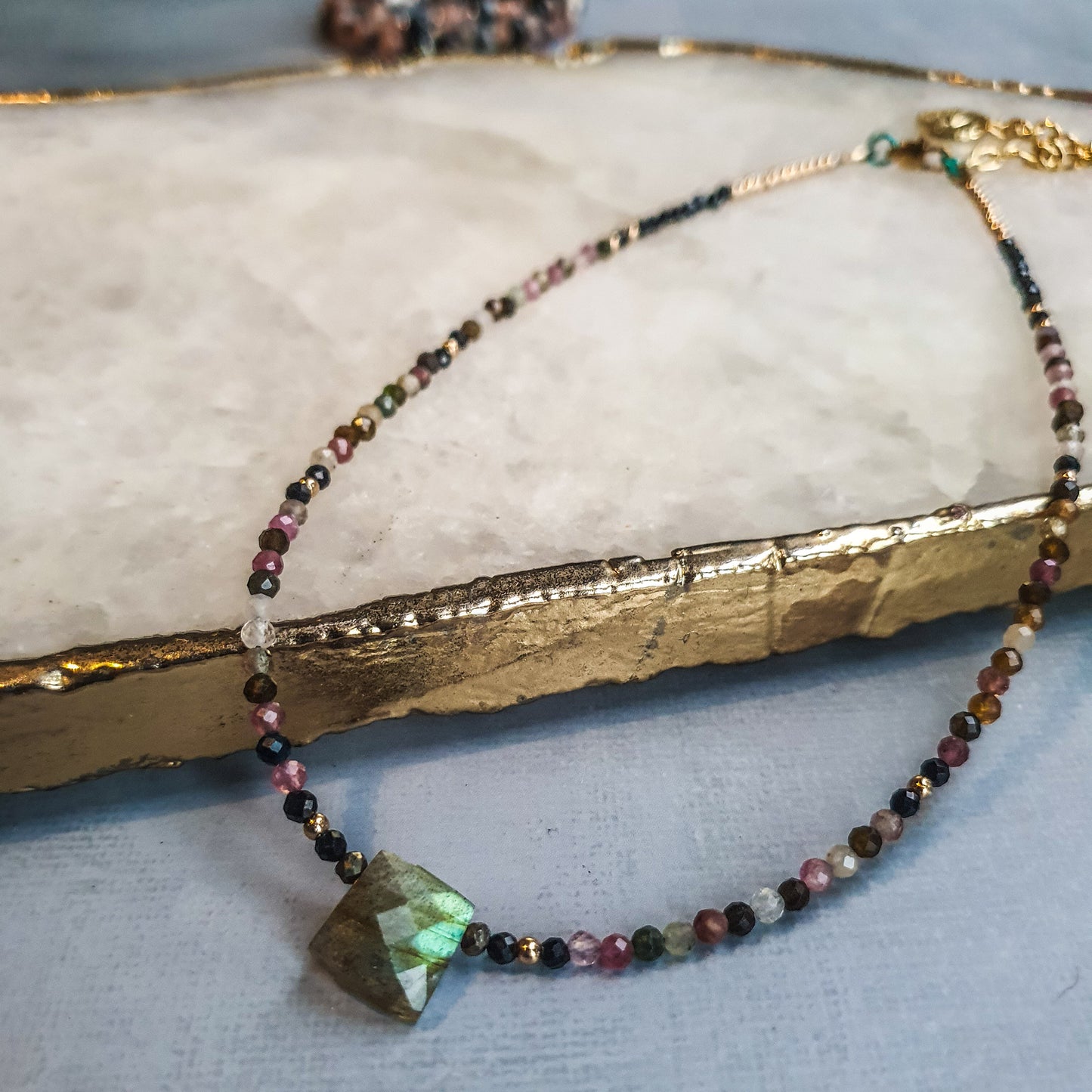 Radiant Harmony Labradorite and Tourmaline