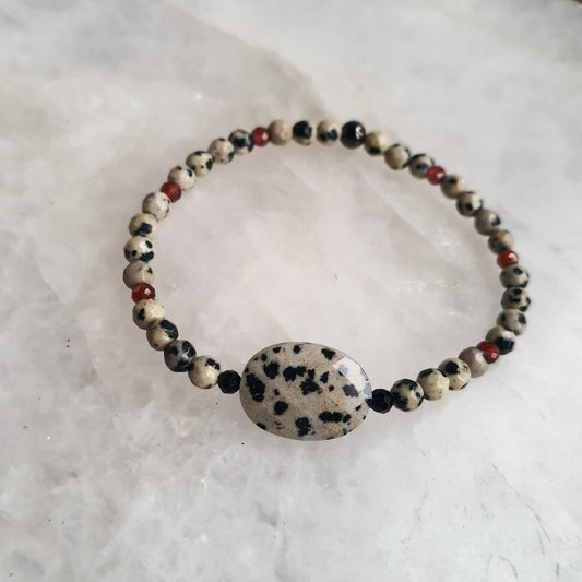 Jasper Dalmatian Spirit Bracelet