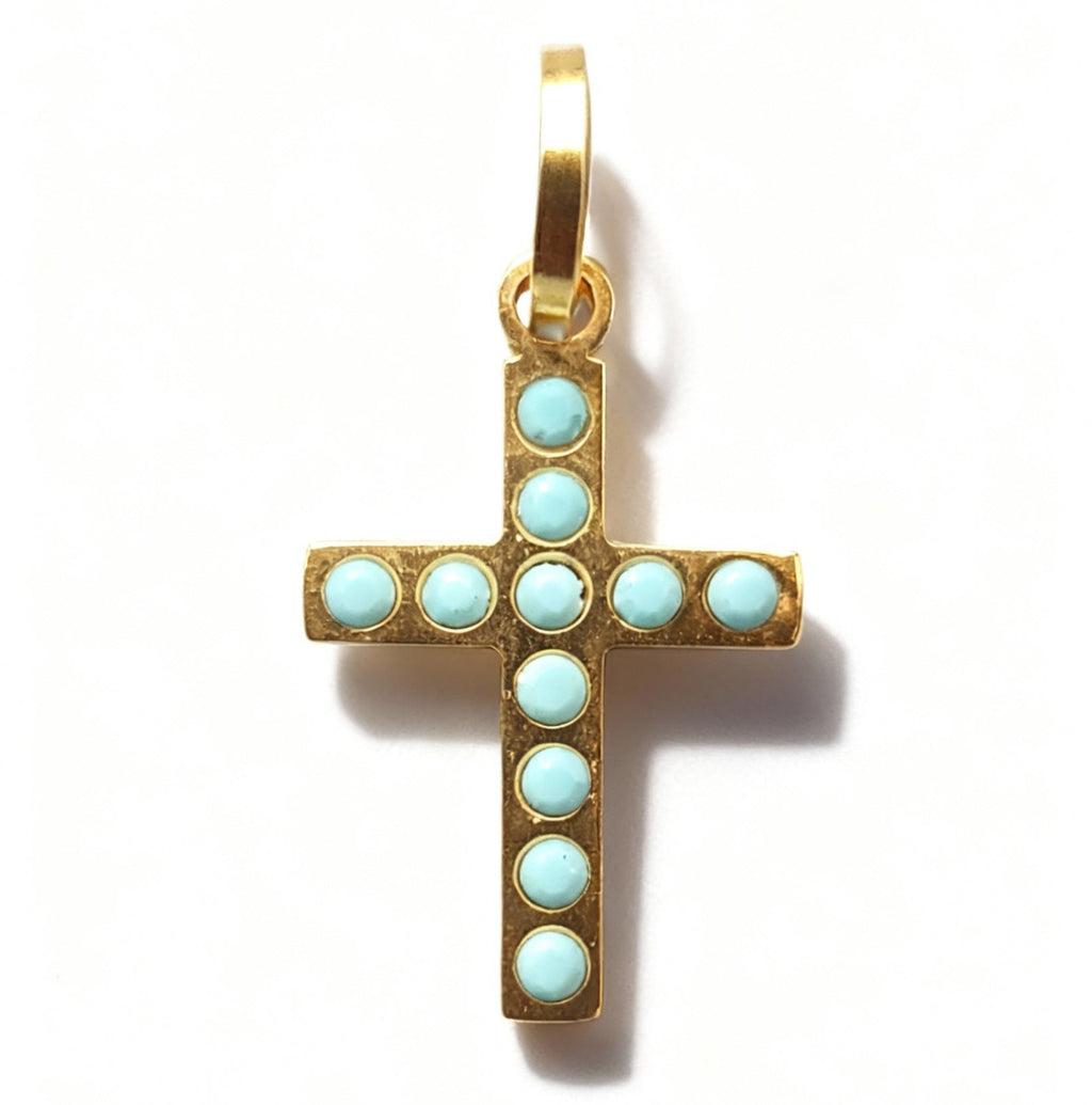 Turquoise Cross Charm