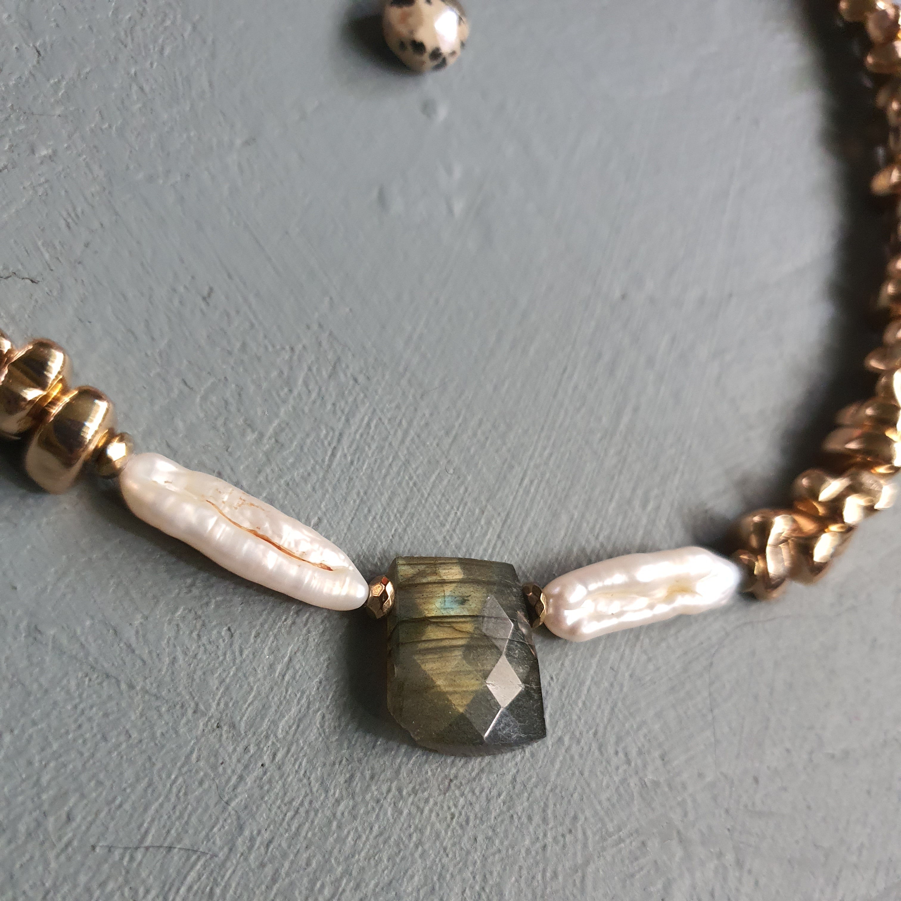 Chunky Golden Hematite with Labradorite Necklace III