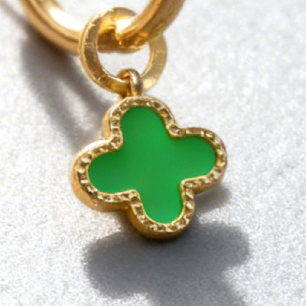 Emerald Clover Huggy Statement Hex Huggie