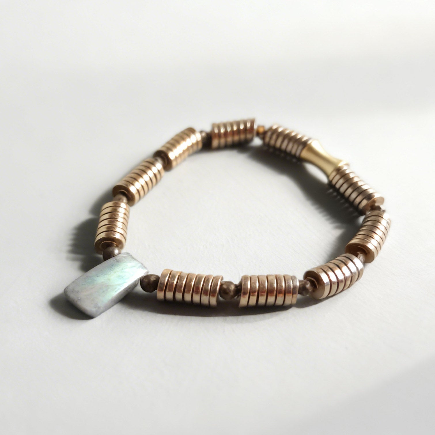 Labradorite & Golden Hematite Stretch Bracelet