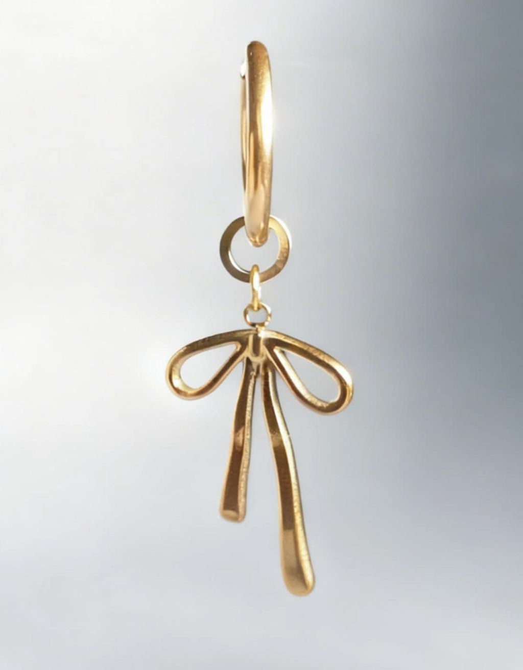 Statement Gold Bow Large Hoop Huggy