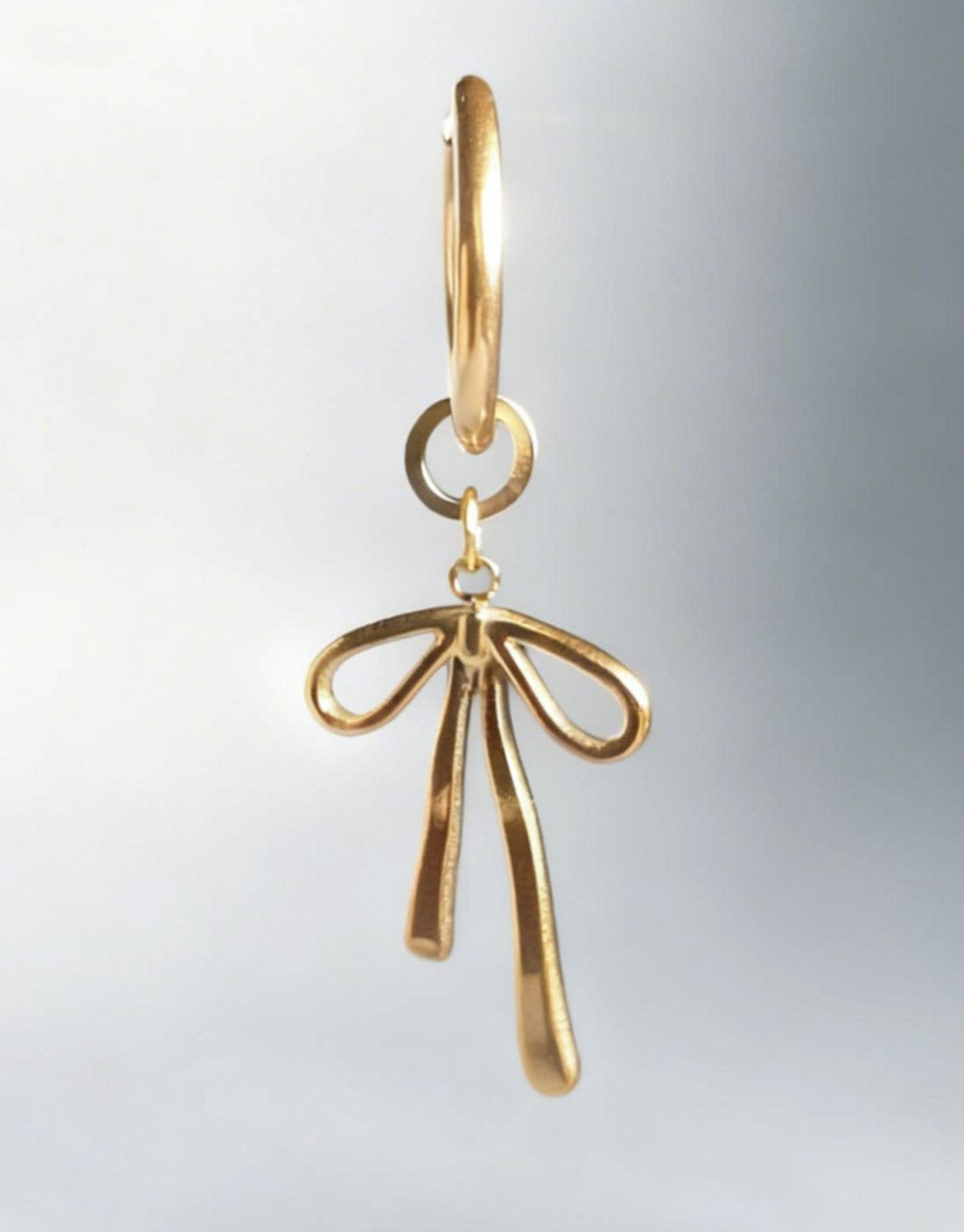 Statement Gold Bow Large Hoop Huggy