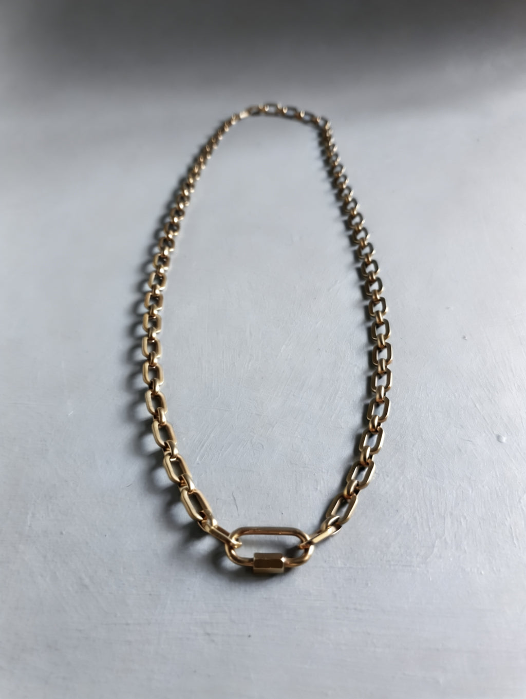 Link chain Gold Necklace with Lock