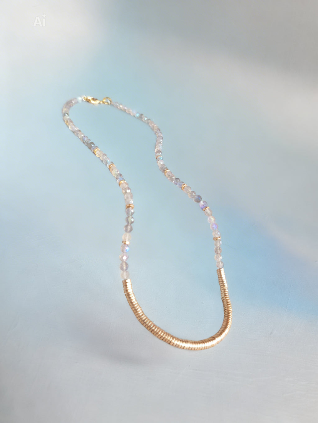 Labradorite & Golden Hematite Long Gemstone Necklace