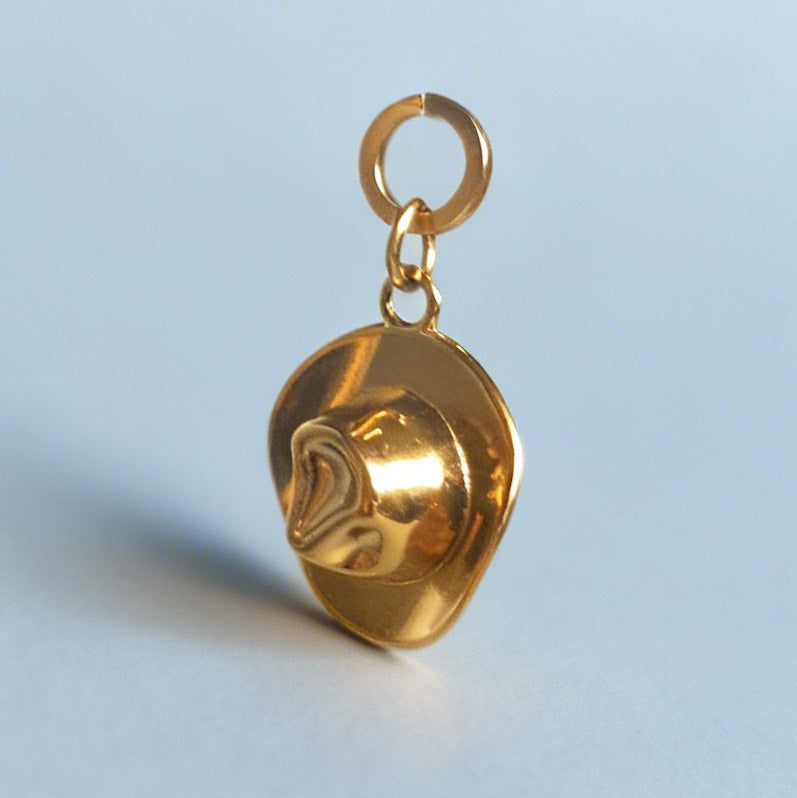 Gold Cowboy Hat Charm