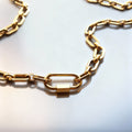 Link chain Gold Necklace with Lock