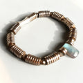 Green Flash Labradorite & Golden Hematite Stretch Bracelet
