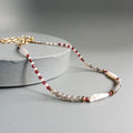 Labradorite, Garnet & Freshwater Pearl Gemstone Necklace