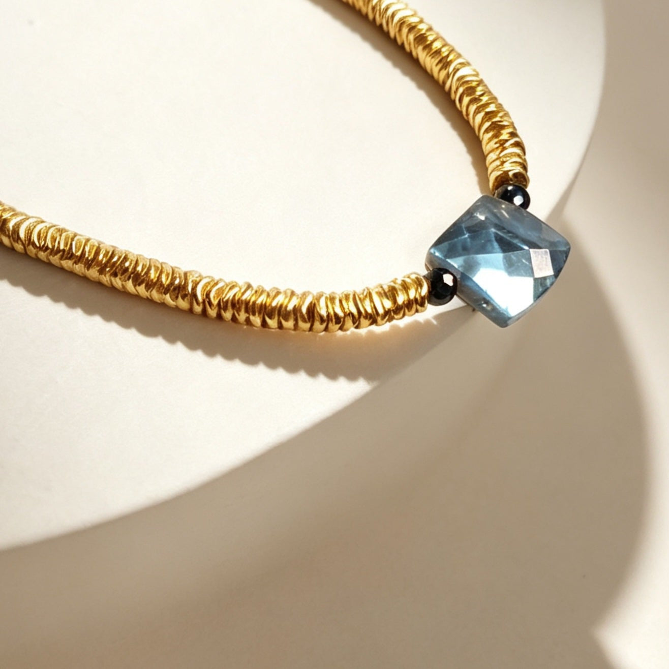 Golden Hematite, Labradorite, Black Spinel & Pyrite Necklace