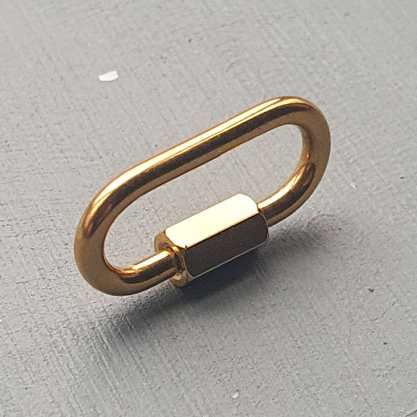 Gold Freedom Lock Carabiner Clasp