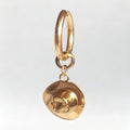 Gold Cowboy Hat Charm Large Hoop Huggie
