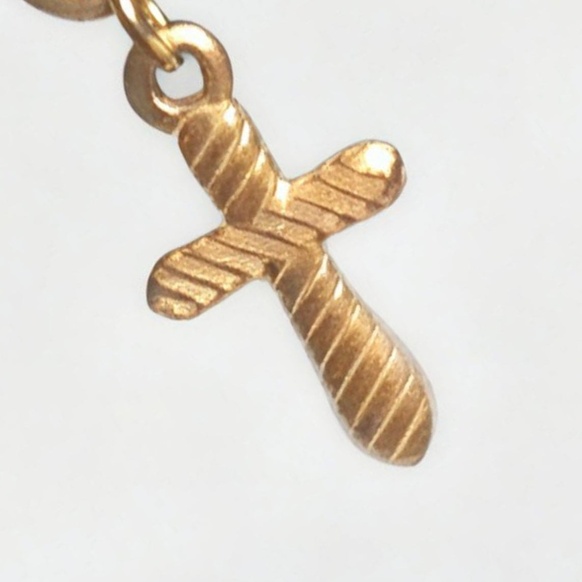 Gold Cross Charm Classic Hex Huggie