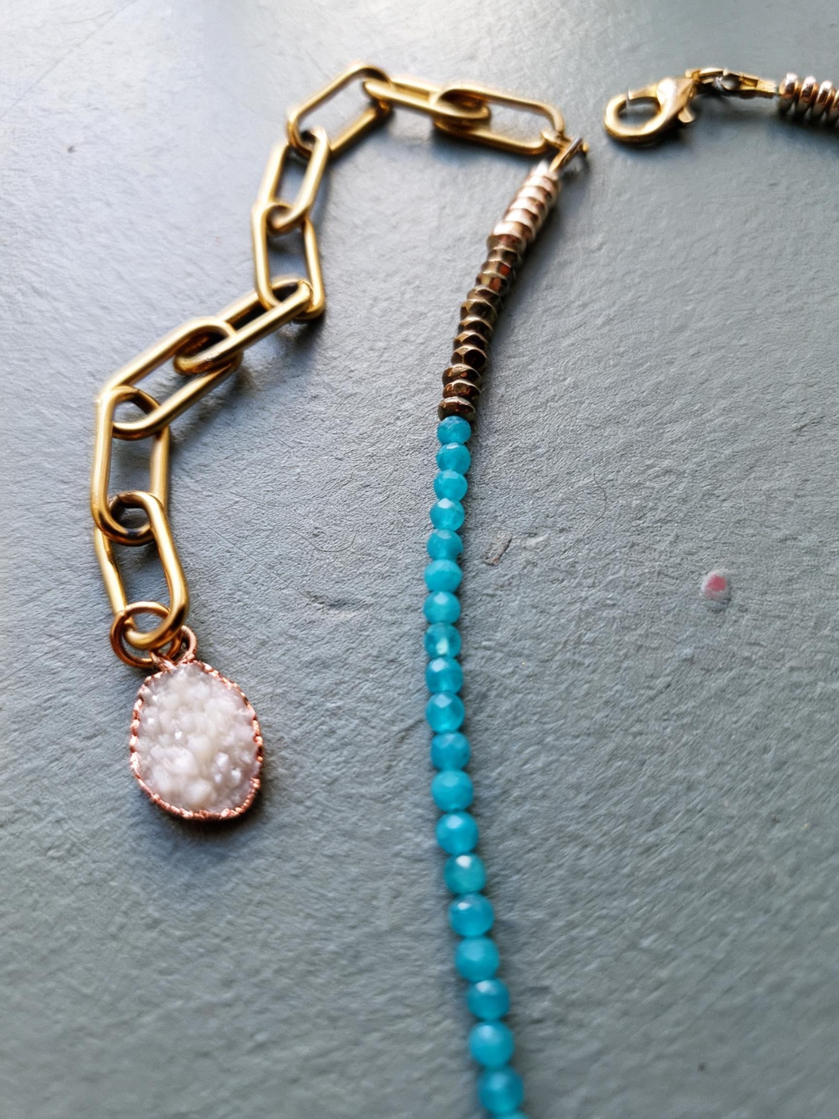Neon Apatite, Labradorite & Garnet Gemstone Princesses Necklace