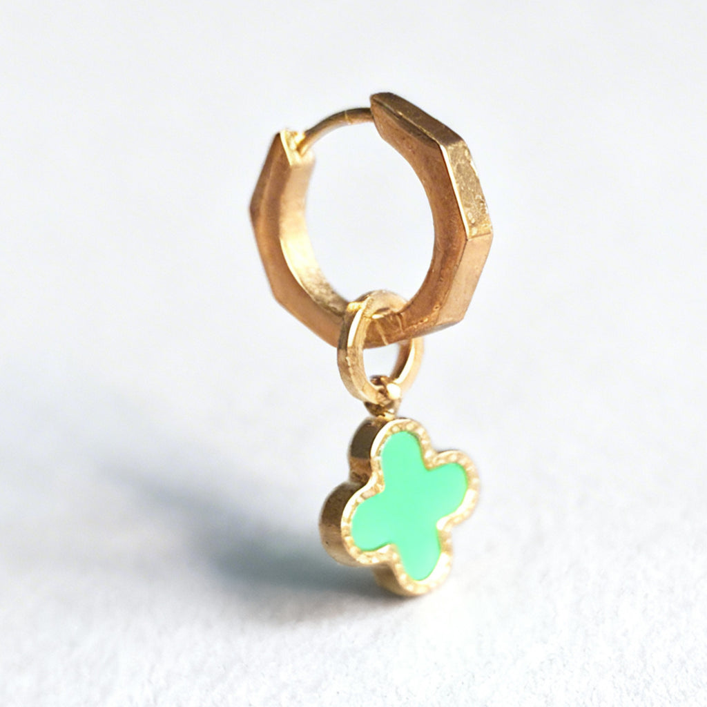 Emerald Clover Huggy Statement Hex Huggie