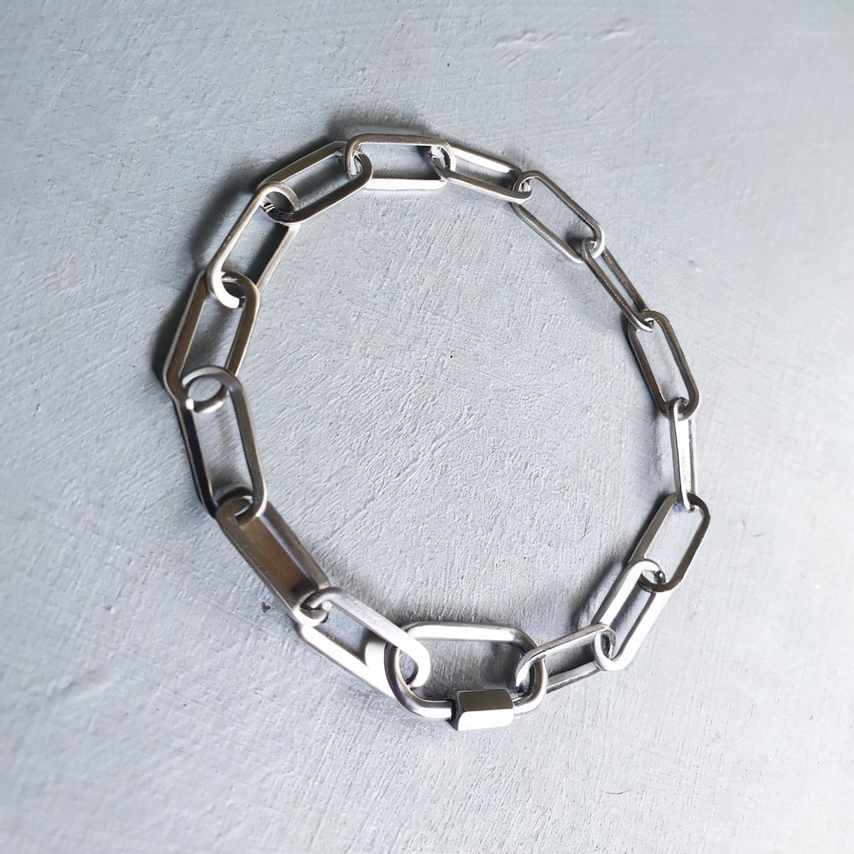 Silver Chunky Paperclip Chain Bracelet with Freedom Lock