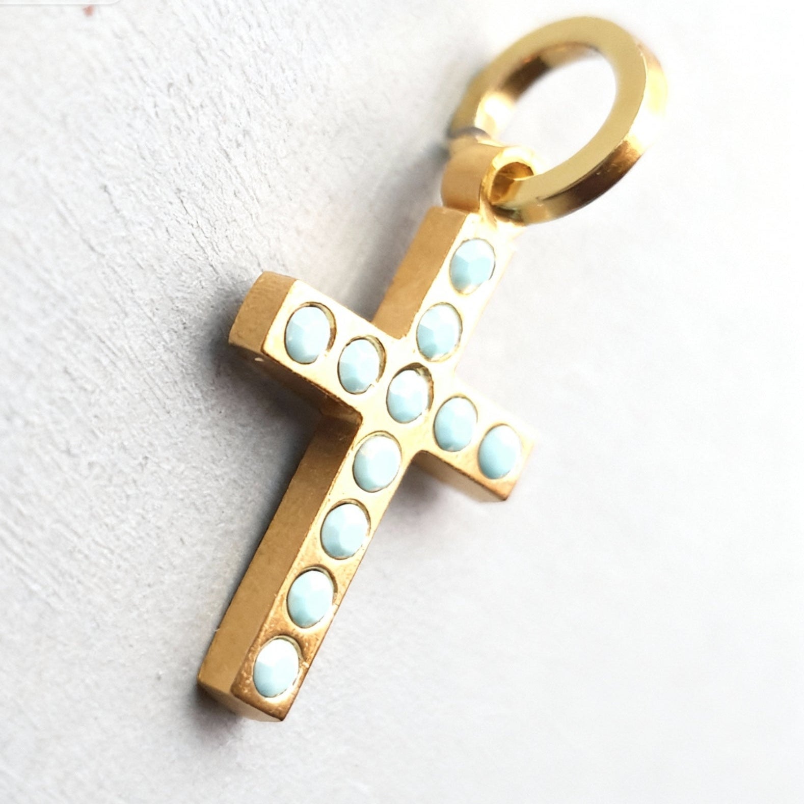 Turquoise Cross Charm