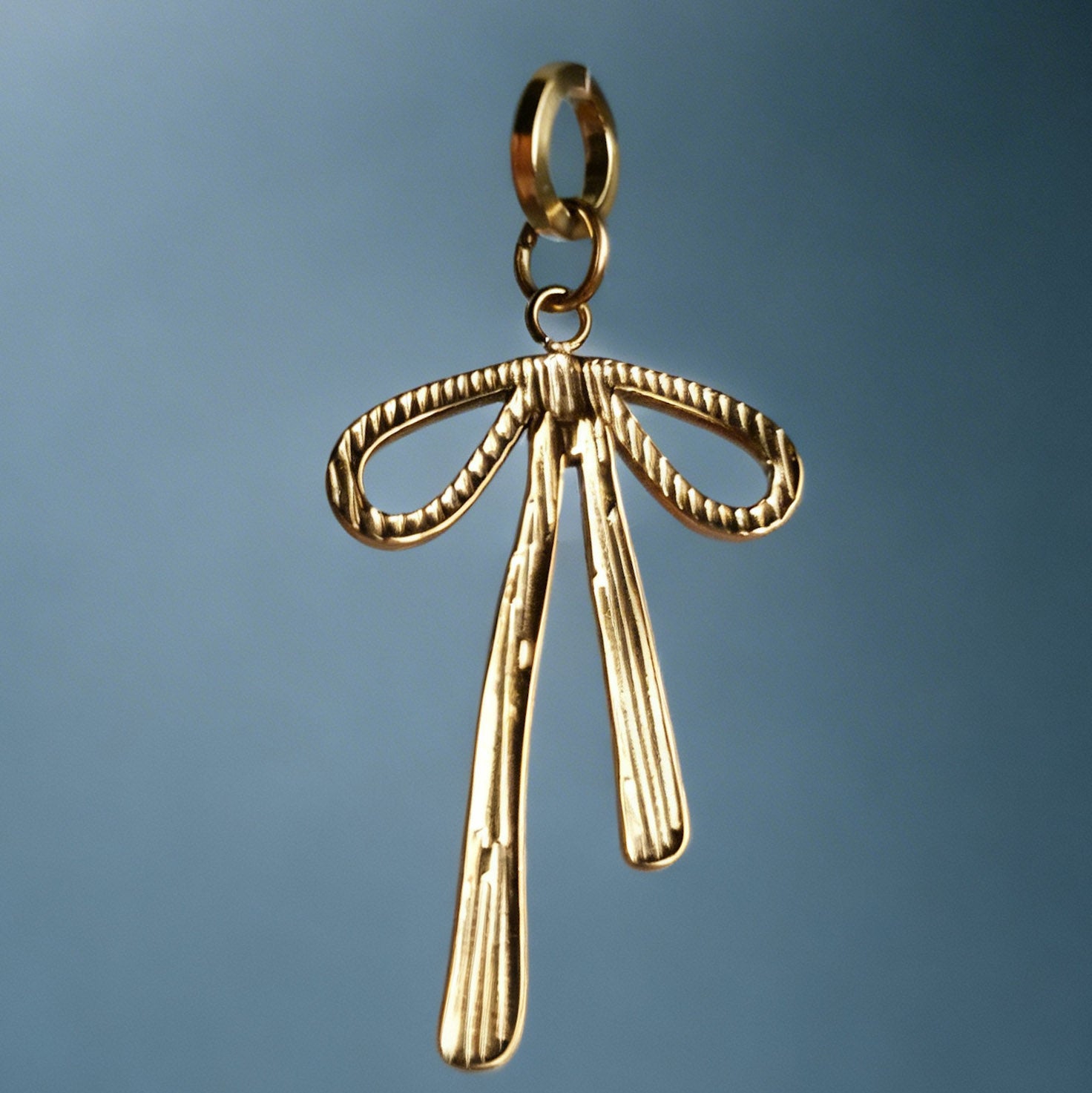 Icon Gold Ribbon Bow Charm