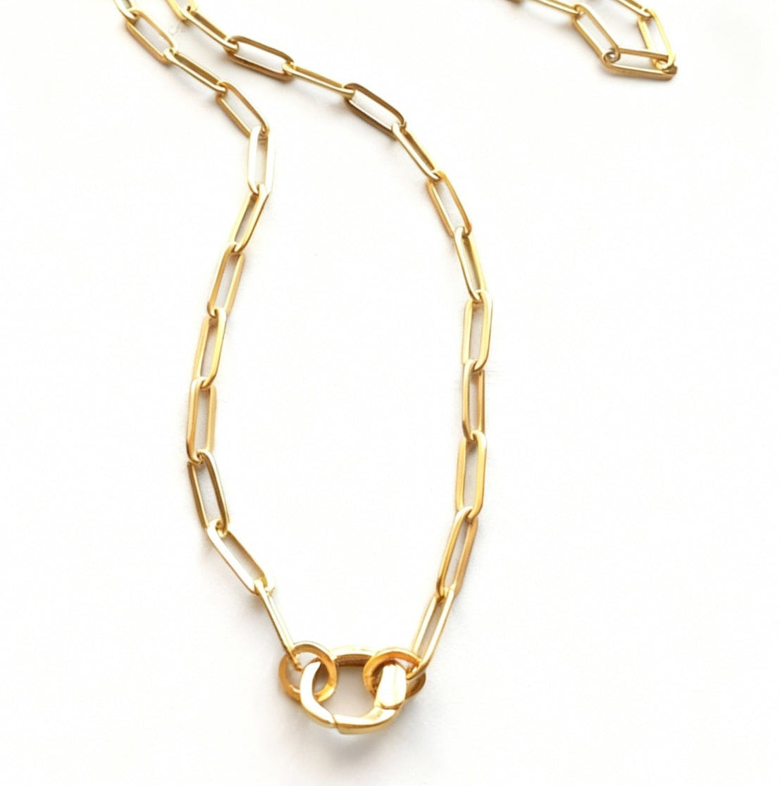 Paperclip Chain Necklace with Lock