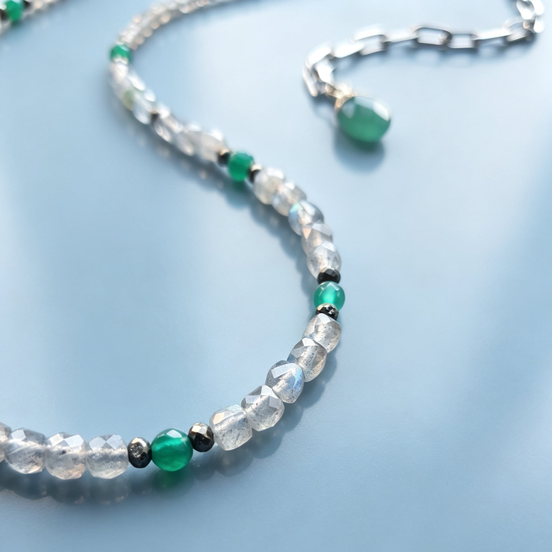 Emerald Drift Labradorite Gemstone Necklace
