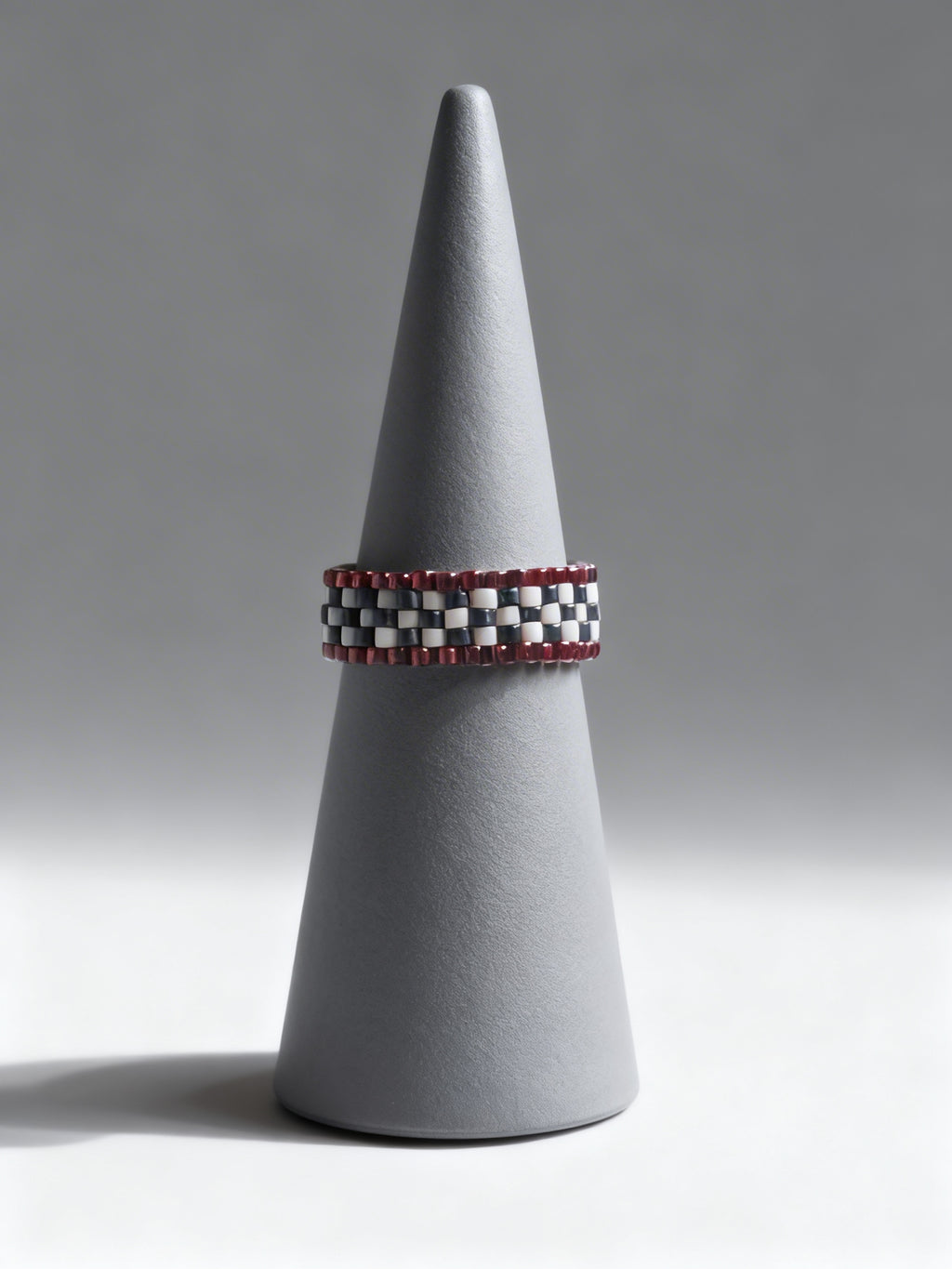 Monochrome Beaded Statement Ring