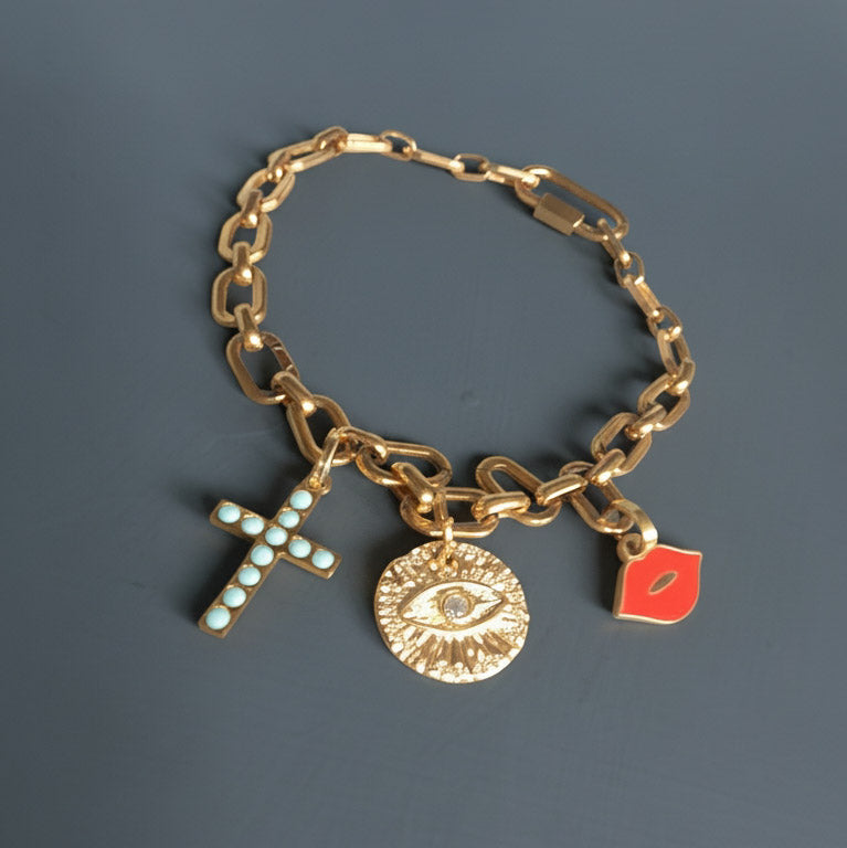 Rebel Faith Charm Locked Curated Bracelet